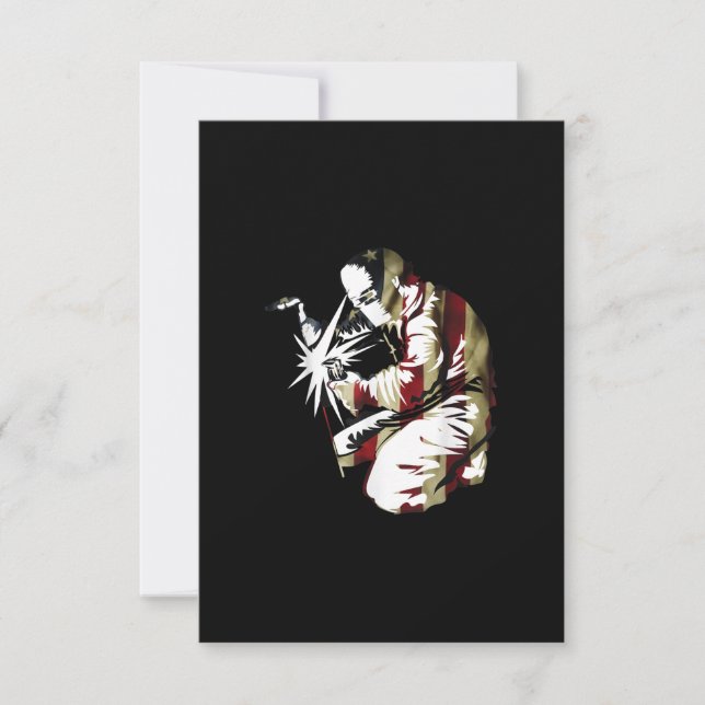 Cartão De Agradecimento Orgulho Patriótico Americano Welder GIft (Frente)