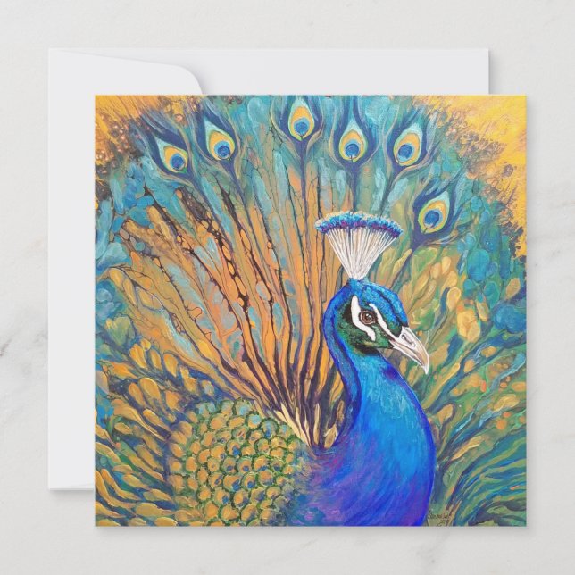 Cartão De Agradecimento Orgulhoso como um pavão (Frente)