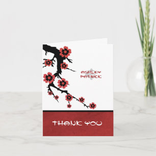 Cartão De Agradecimento Oriental Sakura Thank You Wedding