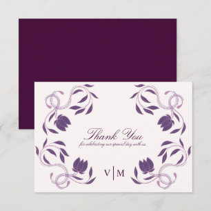 Cartão De Agradecimento Ornamentado Elegante Paisley Fedendo Casamento Flo