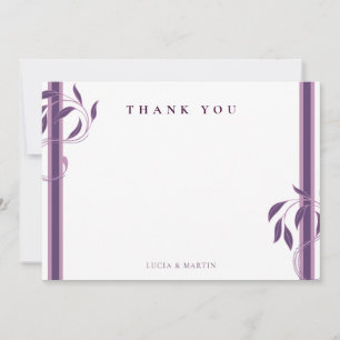 Cartão De Agradecimento Ornamentado Vintage Violet Paisley Floral Vazio