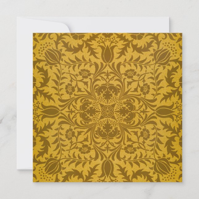 Cartão De Agradecimento Ornate gold floral pattern with symmetrical (Frente)