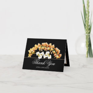 Cartão De Agradecimento Orquídea Elegante e Lírio Botânico Obrigada Lindam