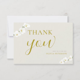 Cartão De Agradecimento Orquídeas Brancas Simples E Elegante Casal De Casa