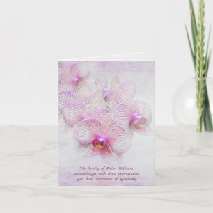 Cartão De Agradecimento orquídeas cor-de-rosa simpatia Obrigado da famíl