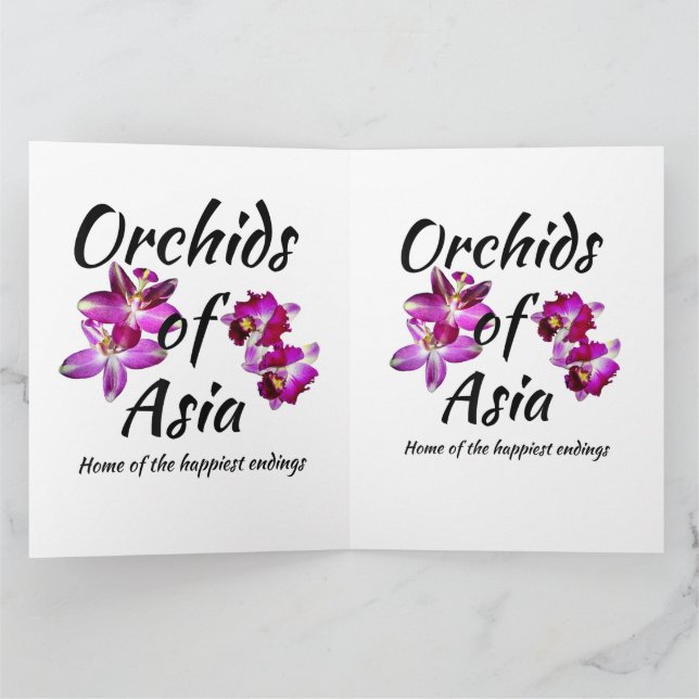 Cartão De Agradecimento Orquídeas da Ásia (Interior)