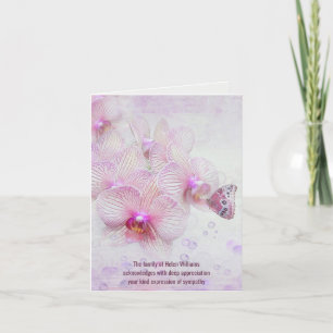 Cartão De Agradecimento orquídeas e simpatia por borboletas obrigado voc