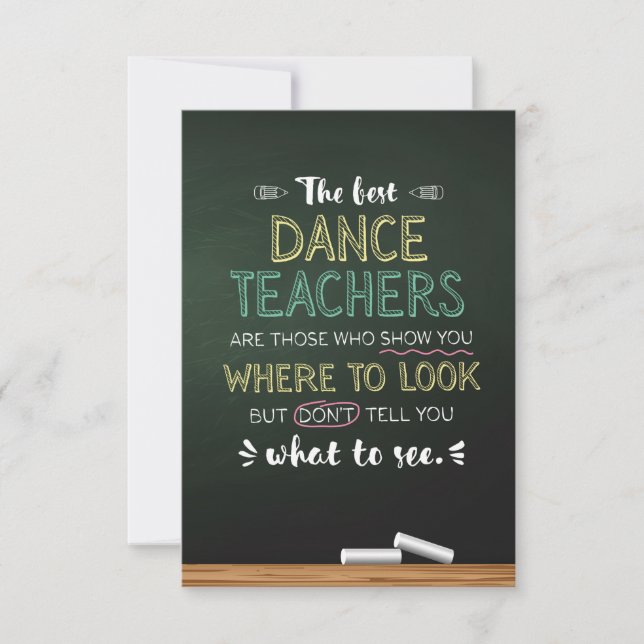 Cartão De Agradecimento Os melhores professores de dança (Frente)