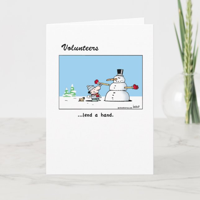 Cartão De Agradecimento Os voluntários emprestam uma mão (Frente)