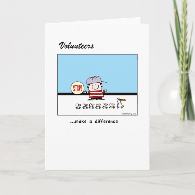 Cartão De Agradecimento Os voluntários fazem uma diferença (Frente)