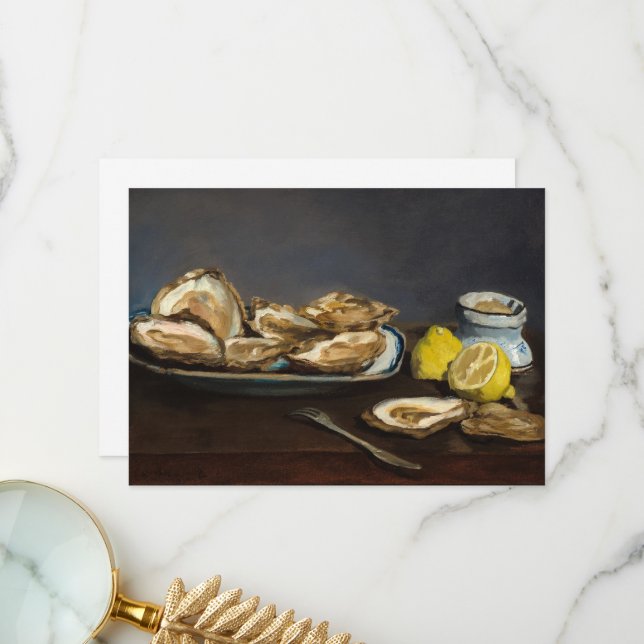 Cartão De Agradecimento Ostras por Edouard Manet (Frente/Verso In Situ)