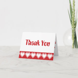 Cartão De Agradecimento Our 8-Bit Hearts in Cherry Thank You Card