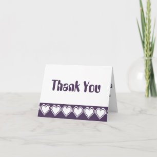 Cartão De Agradecimento Our 8-Bit Hearts in Purple Thank You Card