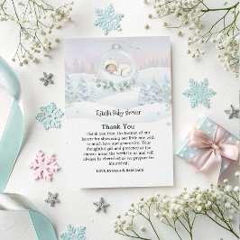 Cartão De Agradecimento Our Little Snowbaby is on the way Thank You Card