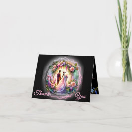 Cartão De Agradecimento Our Love Reaches The Moon Bride and Groom