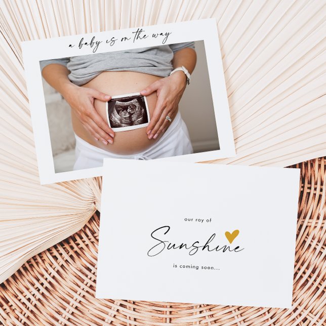 Cartão De Agradecimento Our Ray of Sunshine Baby Announcement Card (Criador carregado)
