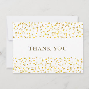 Cartão De Agradecimento Ouro Amor Corações Obrigado