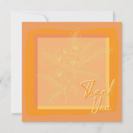 Cartão De Agradecimento Ouro Chic Orange Floral Orange Orange OrangeText