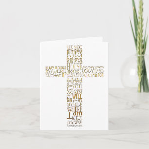 Cartão De Agradecimento Ouro Christian Cross John 14 Simpatia Obrigado