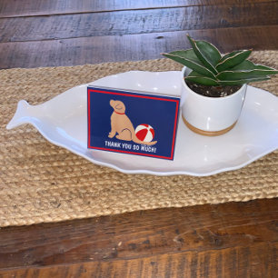 Cartão De Agradecimento Ouro De Dias De Praia Cão De Retriever Obrigado Ca