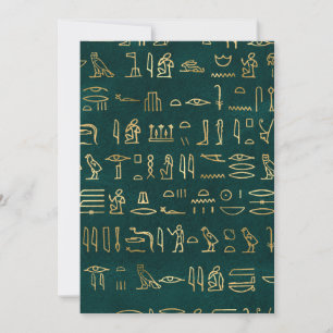 Cartão De Agradecimento Ouro Egípcio Hieroglifos Typografia Egito
