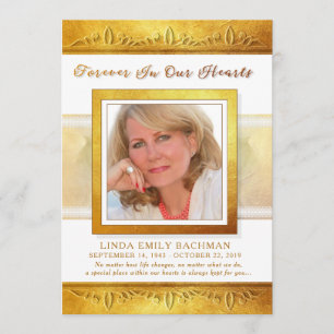 Cartão De Agradecimento Ouro em nosso obrigado da foto dos corações voc