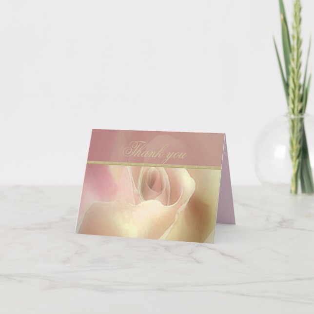 Cartão De Agradecimento Ouro Obrigado Rosa (Frente)