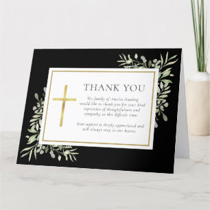 Cartão De Agradecimento Ouro Preto Vegetação Aquarela Funeral Cristão 