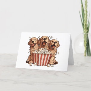 Cartão De Agradecimento Ouro Retriever Dogs Filme Popcorn