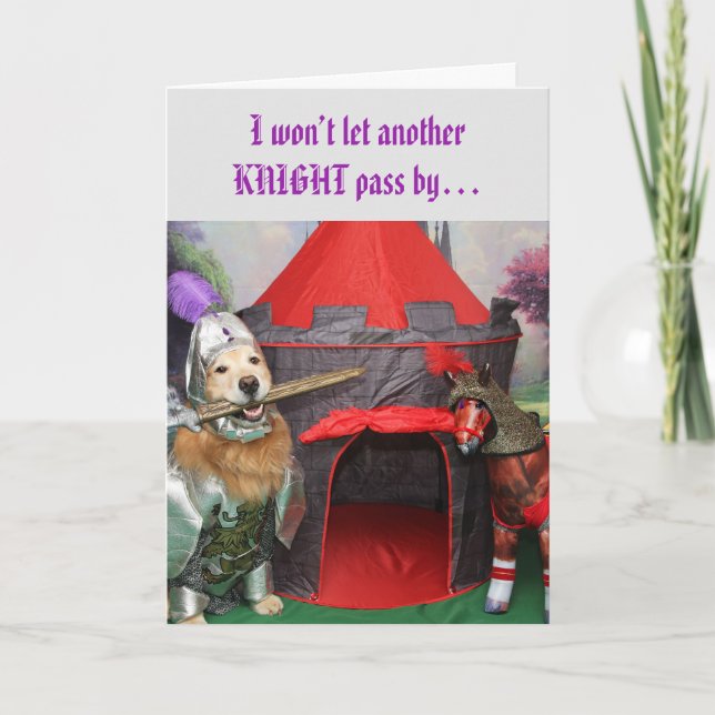 Cartão De Agradecimento Ouro Retriever Knight Obrigado (Frente)