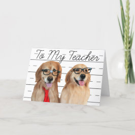 Cartão De Agradecimento Ouro Retriever Teacher Apreciação Obrigado