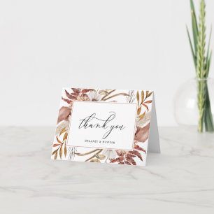 Cartão De Agradecimento Outono Floral Rústico Enquadrado Personalizado Obr