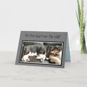 Cartão De Agradecimento "Over Hill", Basset Hound No Aniversário