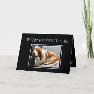 Cartão De Agradecimento "Over The Hill" Birthday Card W/Sleepy Basset Pup