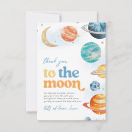 Cartão De Agradecimento Over the Moon Baby Shower Thank You Cards