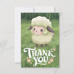 Cartão De Agradecimento Ovinos de Algodão Whimsical