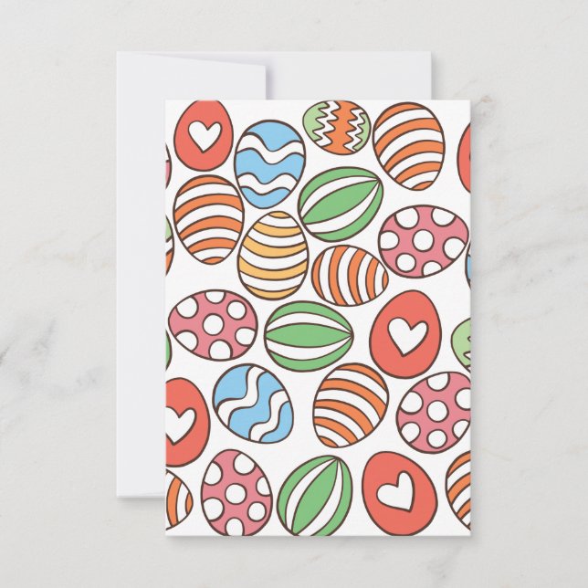 Cartão De Agradecimento Ovos de Páscoa Coloridos (Frente)