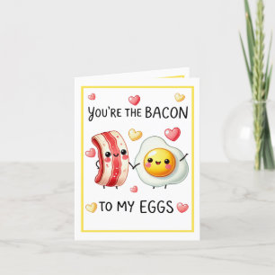 Cartão De Agradecimento Ovos e Bacon Kawaii Fofos