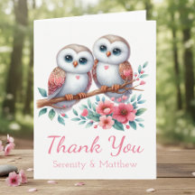 Owl Woodland Boho Rustic Country Thank You Wedding