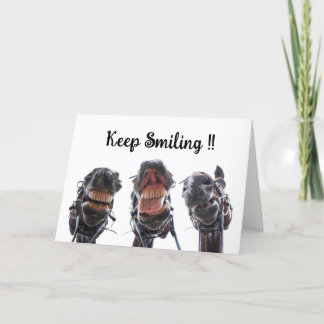 Cartão De Agradecimento Paarden in de mond gekeken. 3 paarden lachend.