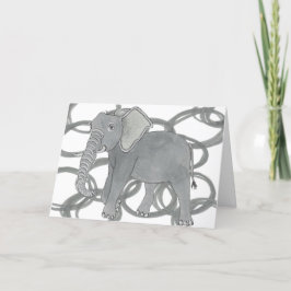 Cartão De Agradecimento Pach bonito o elefante - saltando através das