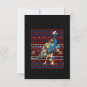 Cartão De Agradecimento Pacock Christmas Lights Ugly Sweater Goat Lover