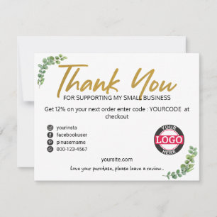 Cartão De Agradecimento Pacotes de negócios Dourados com grande volume In