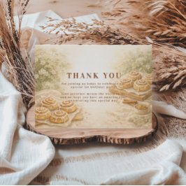 Cartão De Agradecimento Padaria de Canela Pequeno Pãozinho 1º Aniversário