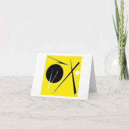 Cartão De Agradecimento Padrão de Abstrato de arte minimalista amarelo pre