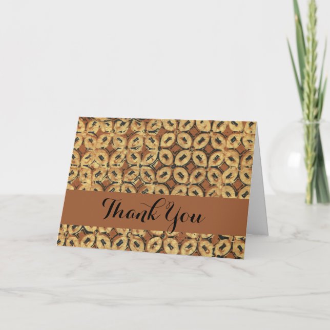 Cartão De Agradecimento Padrão de Batik Kawung Indonésio Vintage Rústico (Frente)