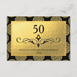 Cartão De Agradecimento Padrão de círculo dourado elegante & "Obrigado" pr