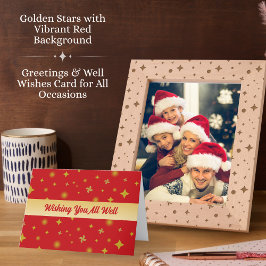 Cartão De Agradecimento Padrão de estrelas de Ouro de brilho suave e Petai