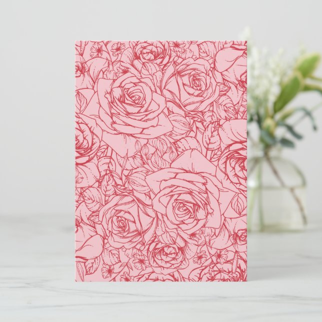 Cartão De Agradecimento Padrão de Flores 14 (Em pé/Frente)