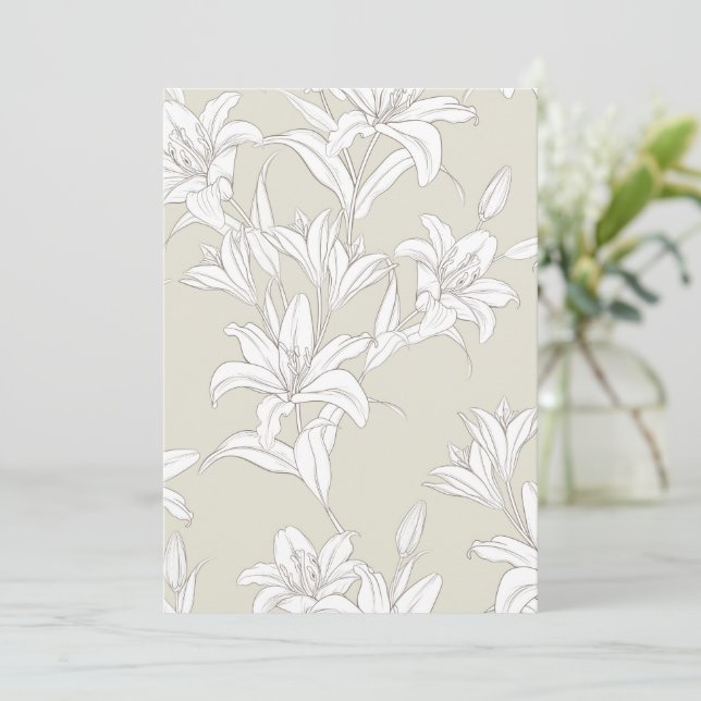 Cartão De Agradecimento Padrão de Flores 9 (Em pé/Frente)